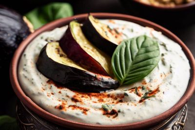 Vegan Persian Style Borani (Yogurt Dip with Eggplant or Spinach)