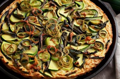 Vegan Persian Style Kookoo-yeh Jo (Leek Frittata)