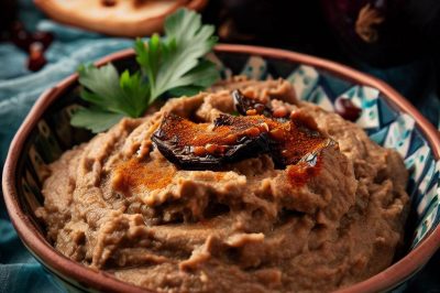 Vegan Persian Style Mirza Ghasemi (Smoked Eggplant Dip)