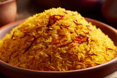 Vegan Persian Style Saffron Rice