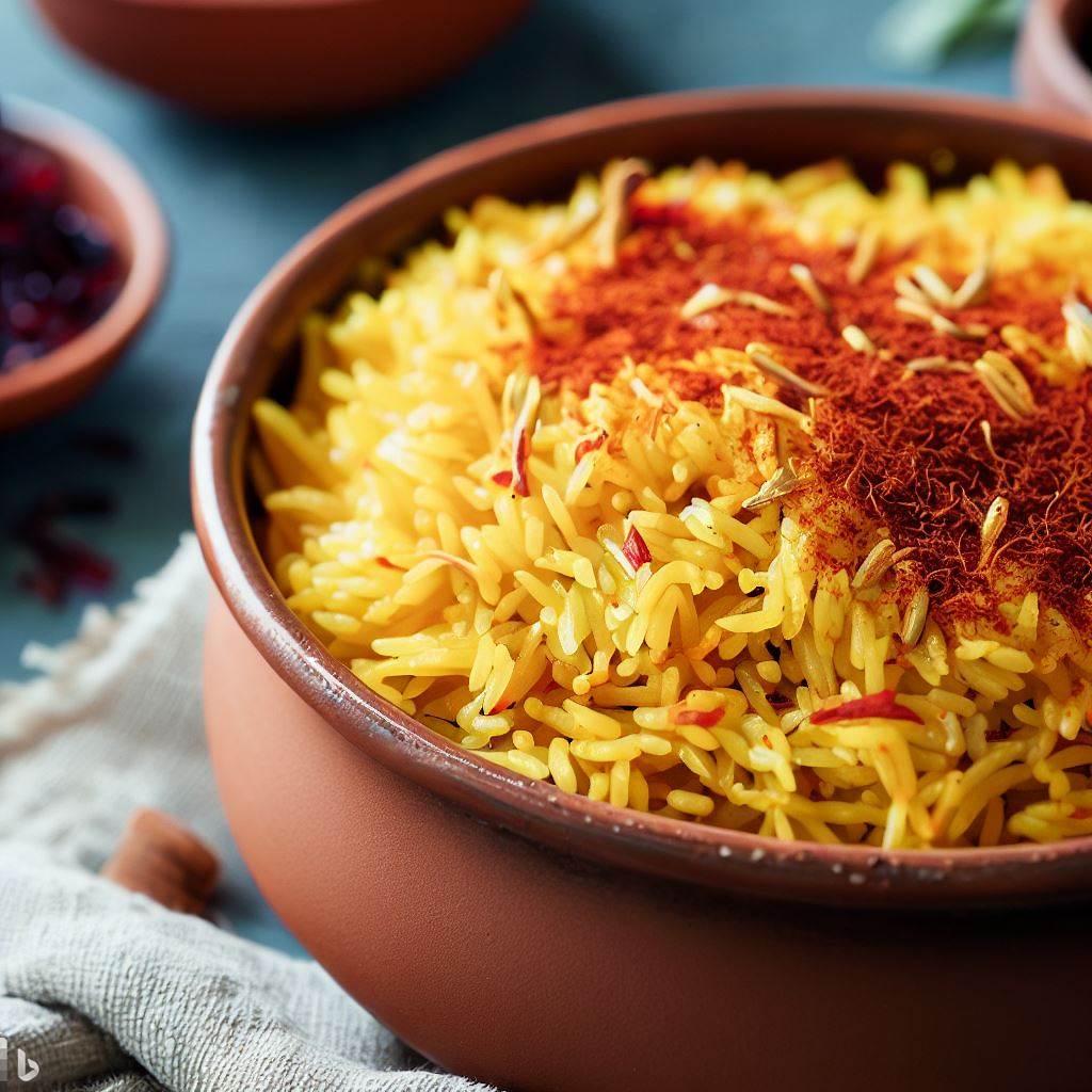 Vegan Persian Style Tahchin (Rice and Saffron Casserole)