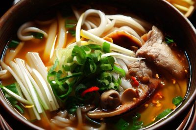 Vietnamese Style Bánh Canh (Thick Noodle Soup)