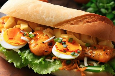 Vietnamese Style Banh Mi Op La (Egg Sandwich)