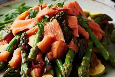 Waldorf Smoked Salmon and Asparagus Salad