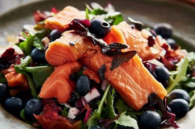 Waldorf Smoked Salmon and Blueberry Salad