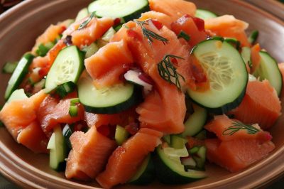 Waldorf Smoked Salmon and Cucumber Salad