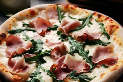 White Pizza with Prosciutto and Arugula