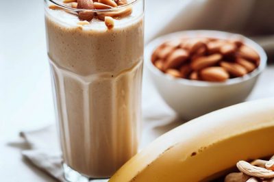 Banana Peanut Butter Breakfast Smoothie with Almond Milk