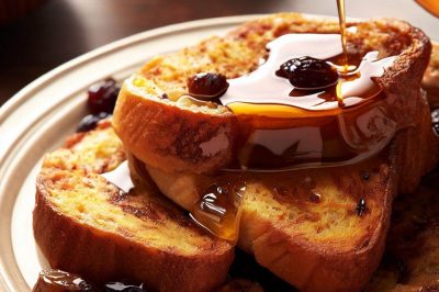 Cinnamon Raisin French Toast with Maple Syrup