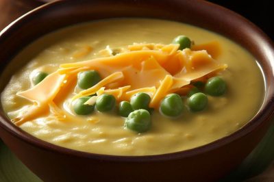 Creamy Pea and Cheddar Soup