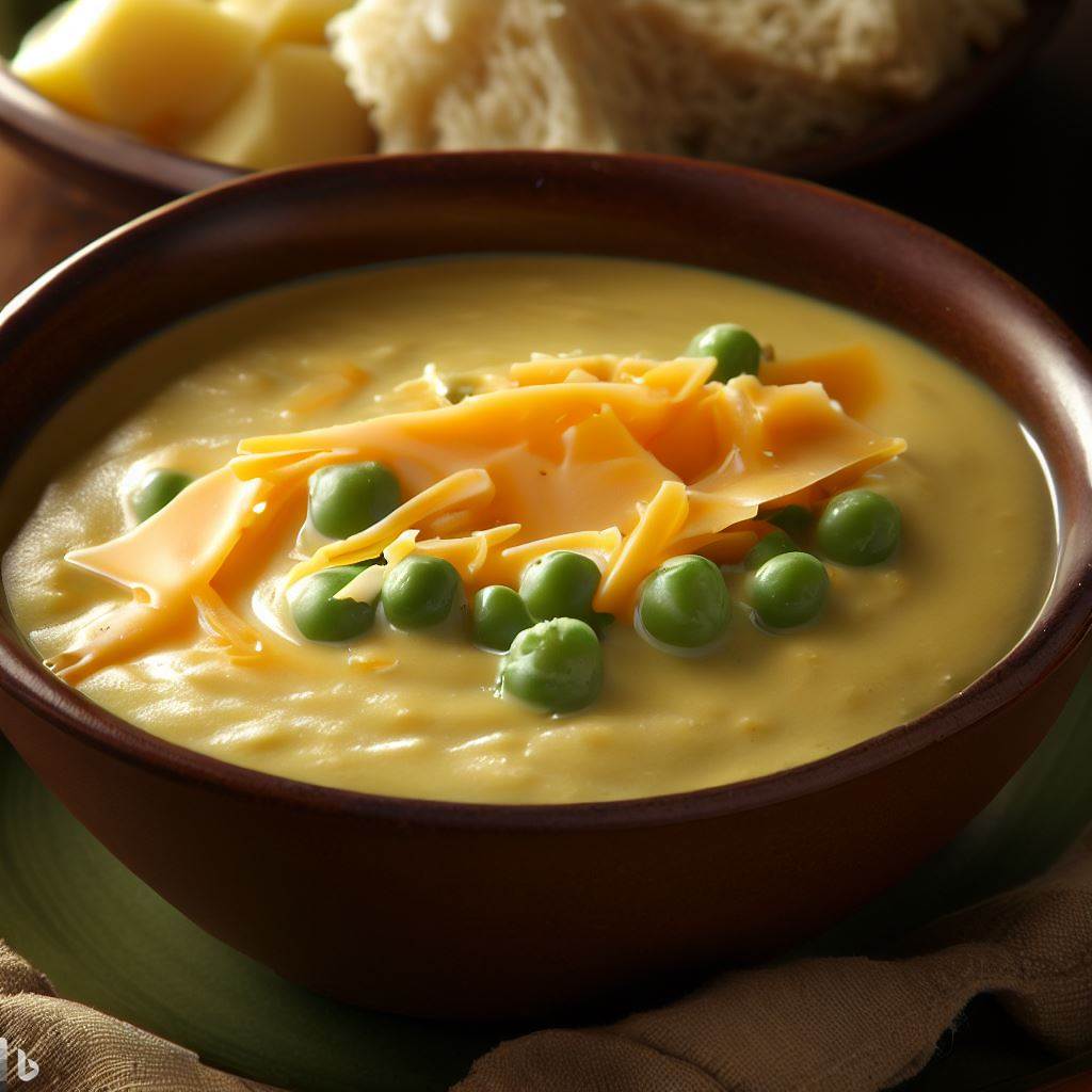 Creamy Pea and Cheddar Soup
