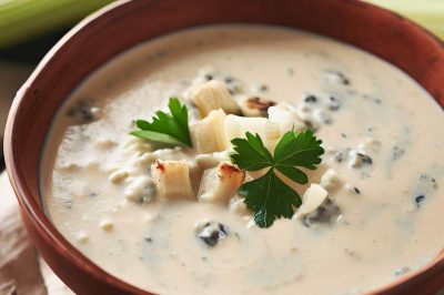 Creamy Vegan Celery and Blue Cheese Soup