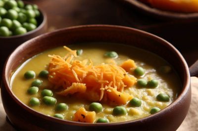 Creamy Vegan Pea and Cheddar Soup