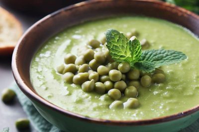 Creamy Vegan Pea and Mint Soup