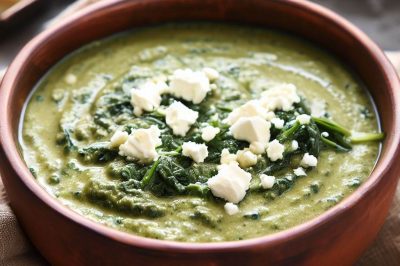 Creamy Vegan Spinach and Feta Soup
