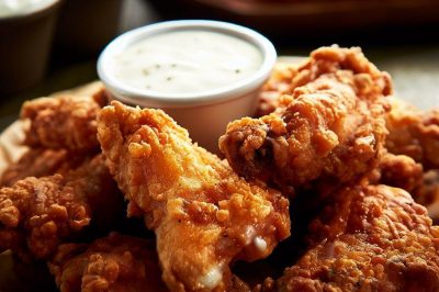 Crispy Fried Chicken Wings with Ranch Dressing