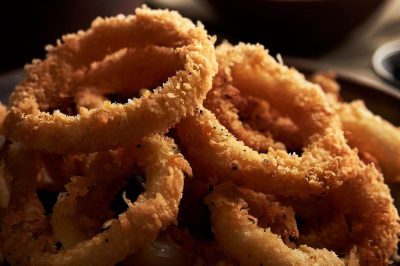 Crispy Fried Onion Rings with Breadcrumbs