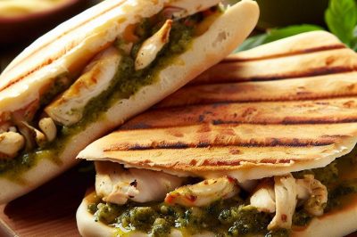 Delicious Chicken and Pesto Panini