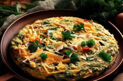 Delicious Veggie Omelette with Cheese and Herbs