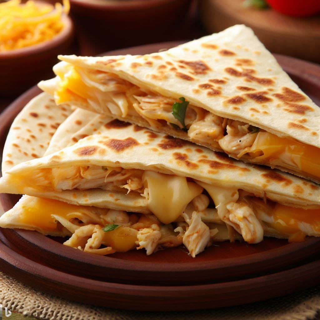 Easy Chicken and Cheese Quesadilla