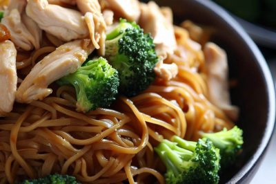 Easy Stir-Fried Noodles with Chicken and Broccoli