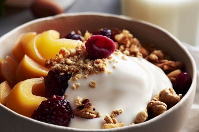 Eggnog, Fruit Compote, and Mixed Nuts Yogurt