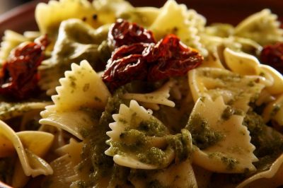 Farfalle with Pesto and Sun-Dried Tomatoes