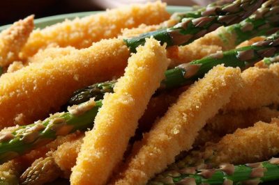 Fried Asparagus with Cornmeal
