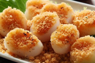 Fried Scallops with Panko Breadcrumbs