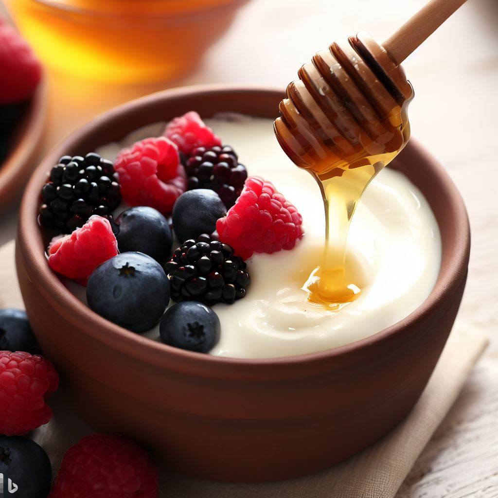 Greek Yogurt with Honey and Mixed Berries