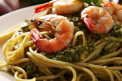 Linguine with Shrimp and Pesto