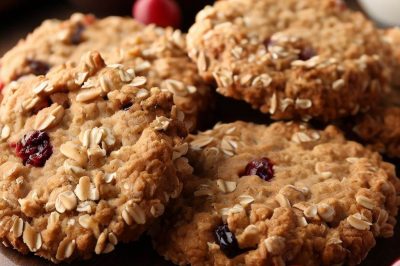 Low Sugar or Sugar Free Oatmeal Cranberry Cookies