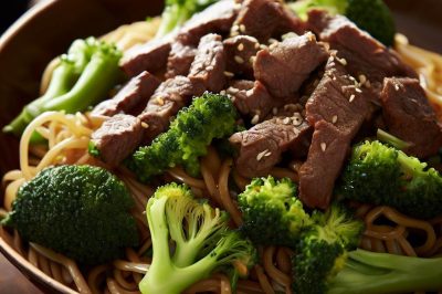 Oil-Free Beef and Broccoli Stir Fry Noodles