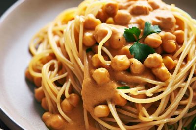 Oil-Free Spaghetti with Chickpea Sauce