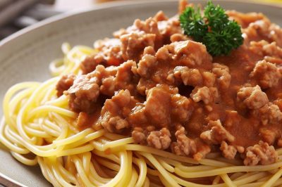 Oil-Free Spaghetti with Turkey Meat Sauce