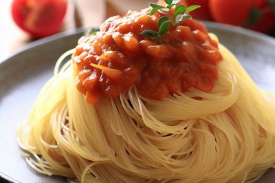One Serving Angel Hair Pasta with Tomato Sauce