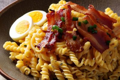 One-Serving Bacon and Egg Pasta