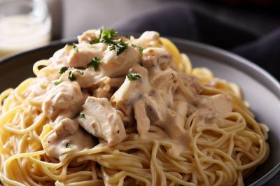 One Serving Chicken Alfredo Spaghetti
