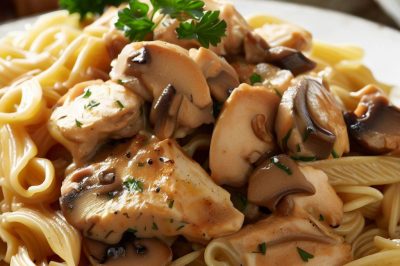 One-Serving Chicken Marsala Pasta