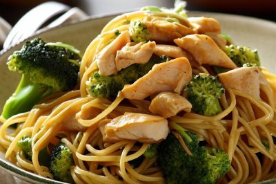 One-Serving Chicken and Broccoli Spaghetti