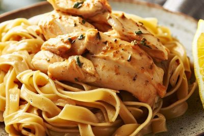One-Serving Chicken and Lemon Pasta