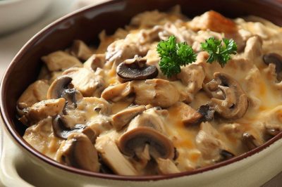 One-Serving Chicken and Mushroom Casserole
