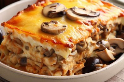 One-Serving Chicken and Mushroom Lasagna