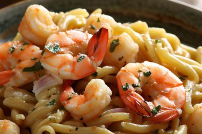 One-Serving Garlic Shrimp Pasta