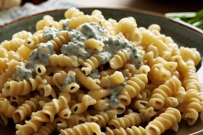 One Serving Oil-Free Cavatappi with Gorgonzola Sauce