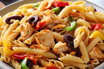 One-Serving Oil-Free Chicken Fajita Pasta
