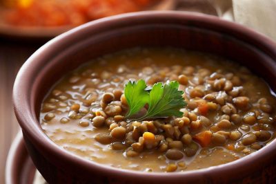 One Serving Oil-Free Lentil Soup
