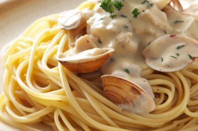 One Serving Oil-Free Linguine with White Clam Sauce