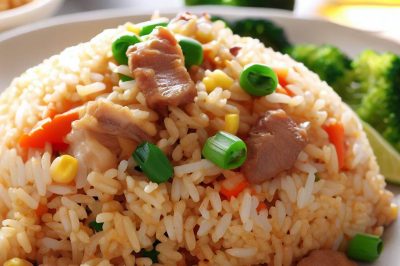 One-Serving Stir-Fried Rice with Pork and Vegetables