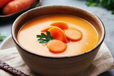 One Serving Vegan Carrot and Ginger Soup